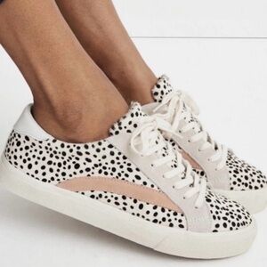 Madewell Sidewalk Sneakers Low Top Spot Dot Calf Hair